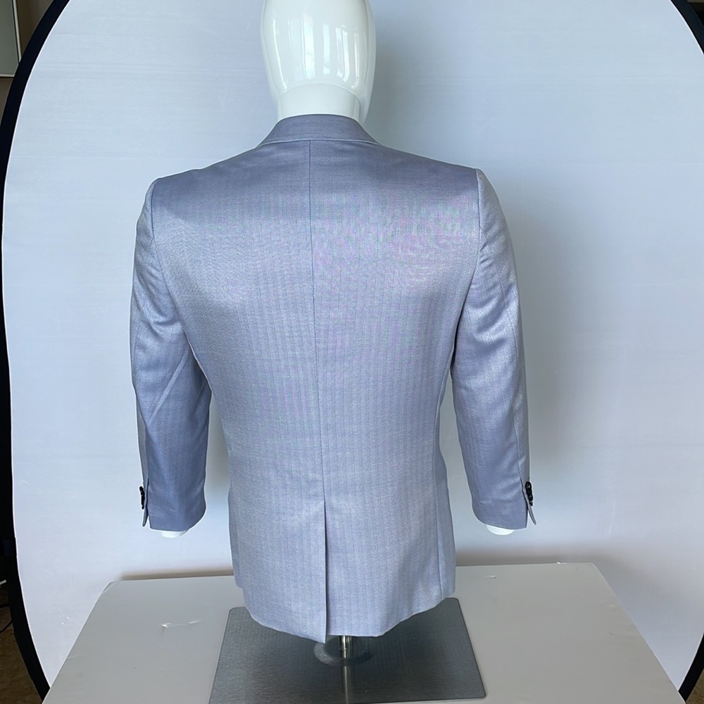 Versace Light Blue Herringbone Sport Jacket 48 Euro Short - Picture 12 of 14
